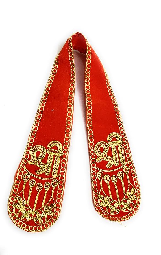 Buy PUNYATVA Ganpati Shela in Velvet Fabric (Orange)/ Gauri Ganpati