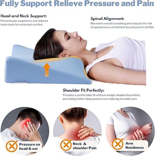 Miniatura 3 de Almohadas de espuma viscoelástica para aliviar el dolor de cuello y hombros, almohada cervical para el cuello se adapta perfectamente a los hombros,