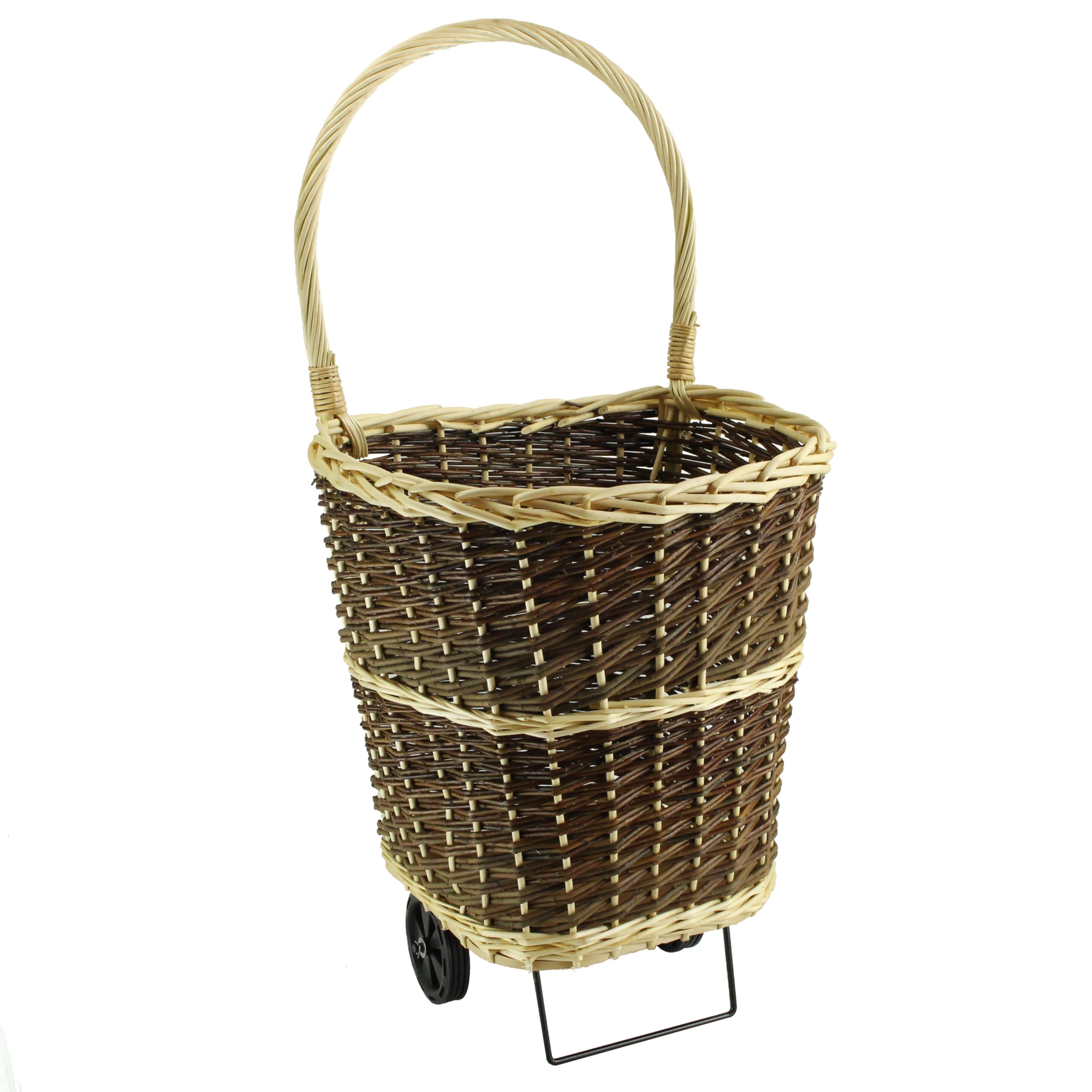 Wagen aus Weide für Kaminholz, Farbe Braun