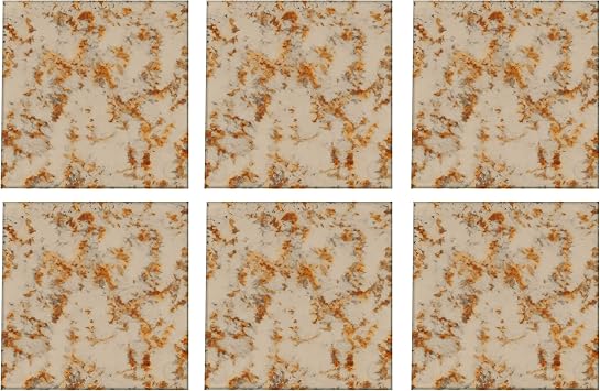 Marble Themed 3.5" Square Glass Coasters By DCM Solutions Granite, 6