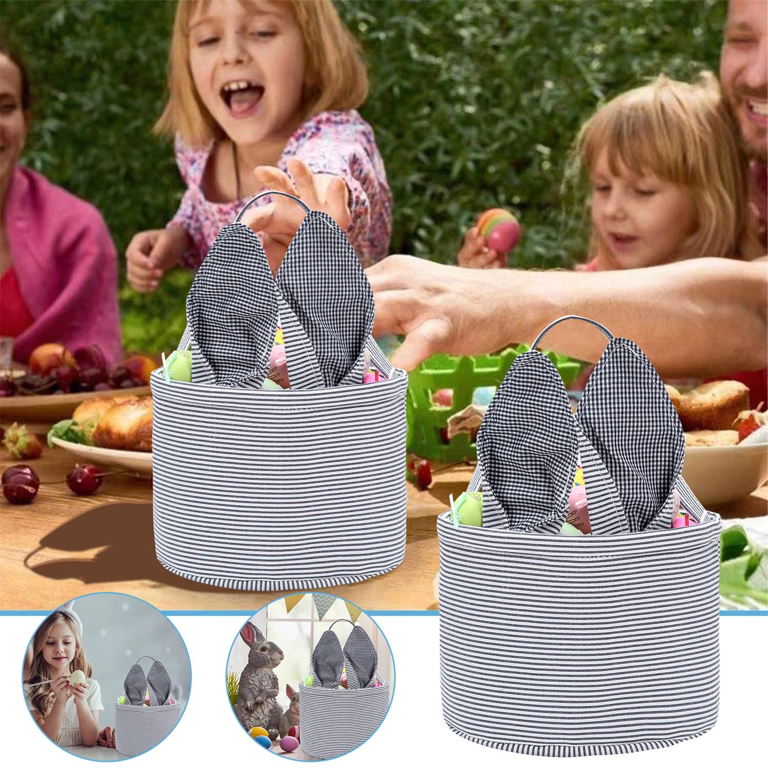 Personalized Seersucker Easter Outfit: Bunny Carrot Twins Set