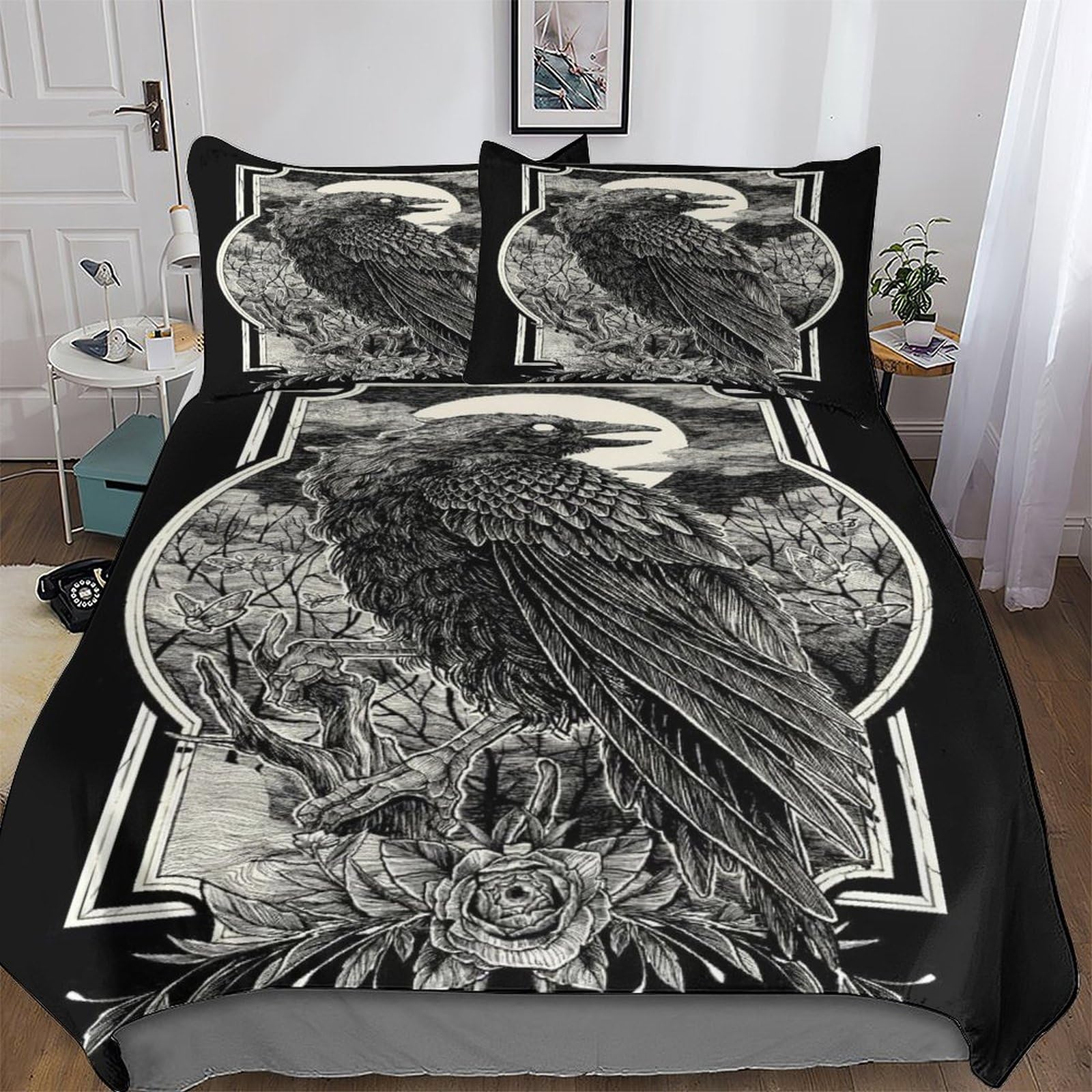 Housse de couette 3D motif Viking en microfibre douce hypoallergique de qualité supérieure
