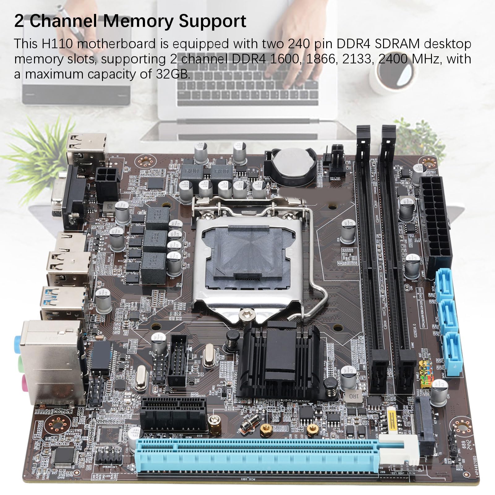 Elprico LGA 1151 Płyta Główna, H110 (6/7./8. generacji) Płyta Główna Gier, DDR4, NVME/NGFF M.2, SATA3.0 6 GB dla Core I7 8700 8700K, I5 8600K, 8600,8500,8400, I7 7700K, I7 7700, I5