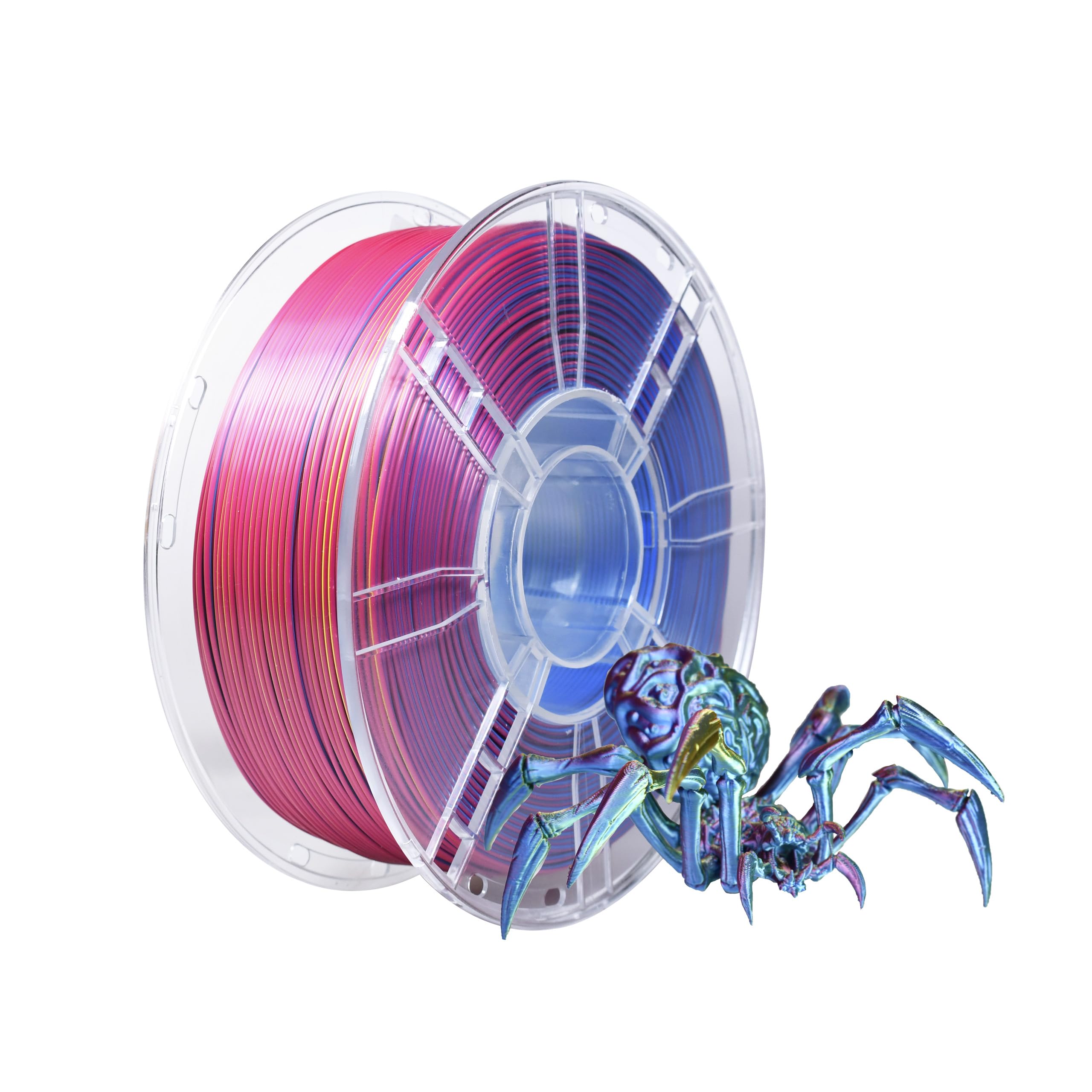 iBOSS 3D Printer Filament 1kg, Tricolor PLA+ Filament 1.75mm Silk Filament Red-Yellow-Blue, 3D Printing Accessories PLA Plus Filament Multicolor, Dimensional Accuracy +/-0.02mm, Fit for 3D Printers
