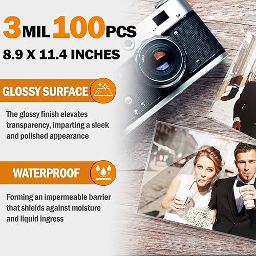 Miniatura 5 de Everest Thermal Laminating Sheets, 8.9 x 11.4 Inches, 3 Mil Thick(80 Mic), 100 Pack, Letter Size Laminating Pouches, for Education, Classroom and