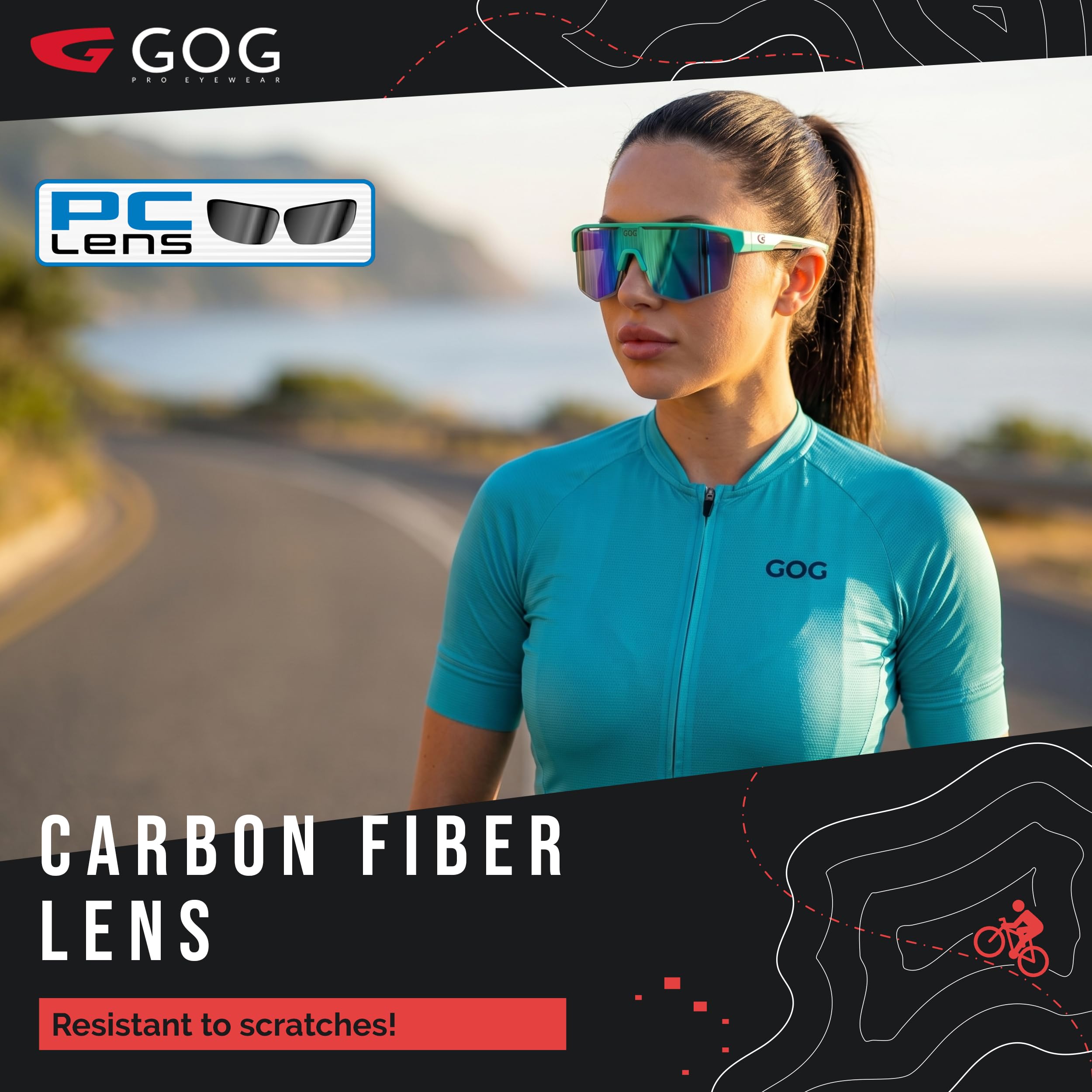 GOG Athena Brille, Matt Neon Pink/Black White Blue, Einheitsgröße für Erwachsene, Matt Neon-Rosa/Schwarz/Weiß/Blau, One size