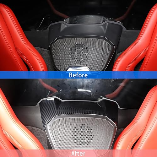 Miniatura 2 de Cubierta del panel superior del altavoz trasero compatible con Chevrolet Corvette C8 2020-2023, cubierta de altavoz de cascada de consola,