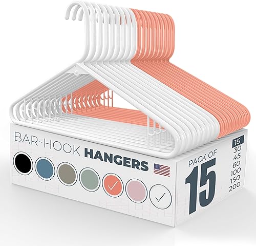 Miniatura 79 de Perchas de plástico fuertes hechas en Estados Unidos a granel, 20, 30, 50, 100 unidades, disponibles, para ropa de lavandería, perchas de plástico