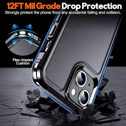 Miniatura 3 de MOZOTER Funda magnética para iPhone 14iPhone 13 con 3 protectores de pantalla de vidrio 12 pies a prueba de golpes compatible con Magsafe Resistente