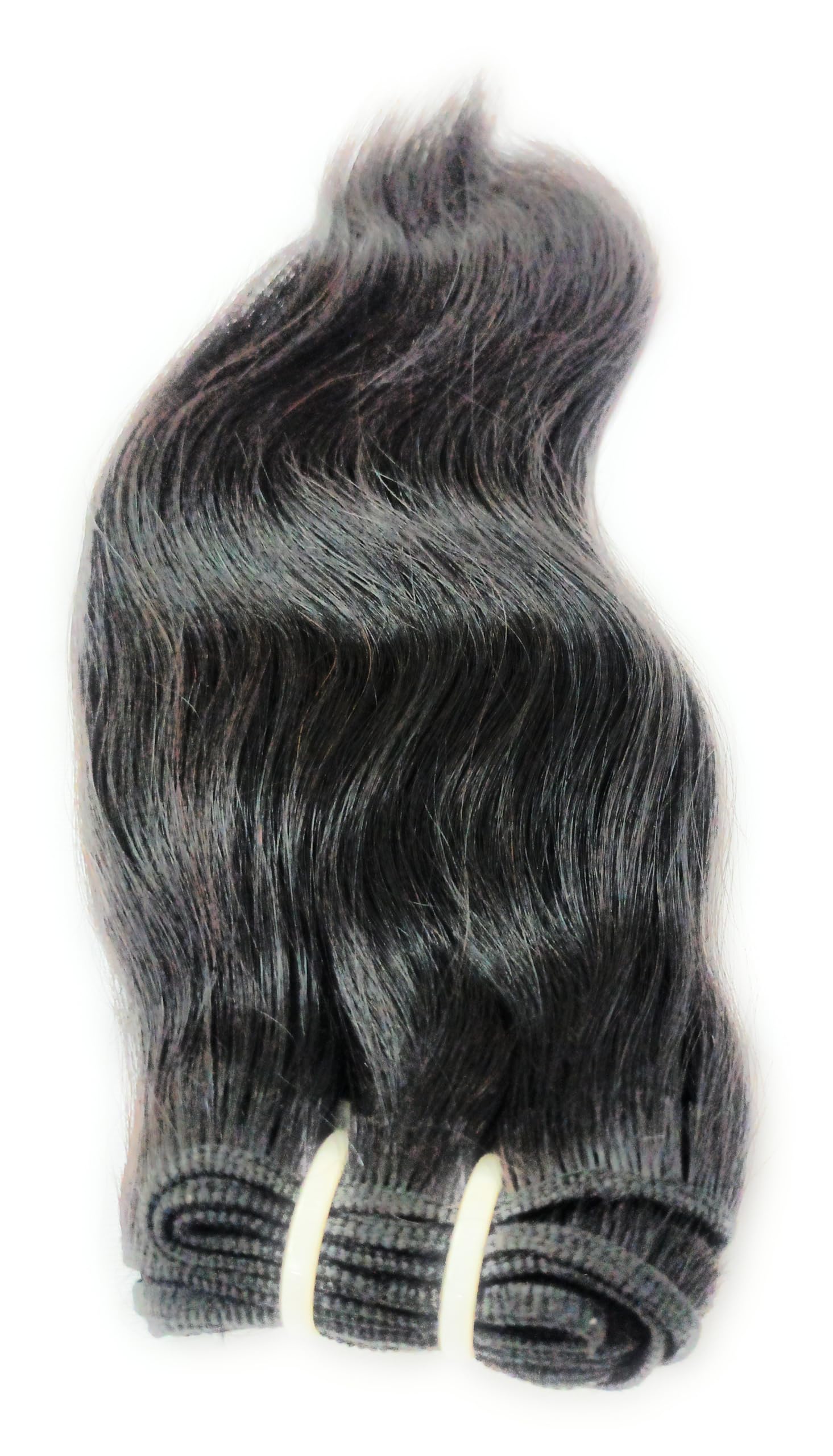 Weft Hair Bundle 18 Inch | 100% Virgin Remy Human Hair | Natural Straight Black Color | 100 Grams | Double Stitched Machine Weft | Soft, Shedding-Free| Real Human Hair Extensions for Women & Girls | Can Be Curled, Straightened, Colored