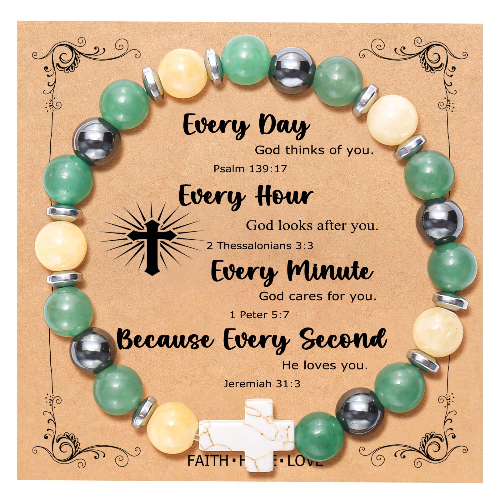QWNHONEY Cross Bracelet for Women Christian Gifts Colorful Imperial Stone Catholic Religious Jewelry Mothers Day Birthday Christmas Gifts for Women Mother Daughter Sister Girlfriend Grandma Wife