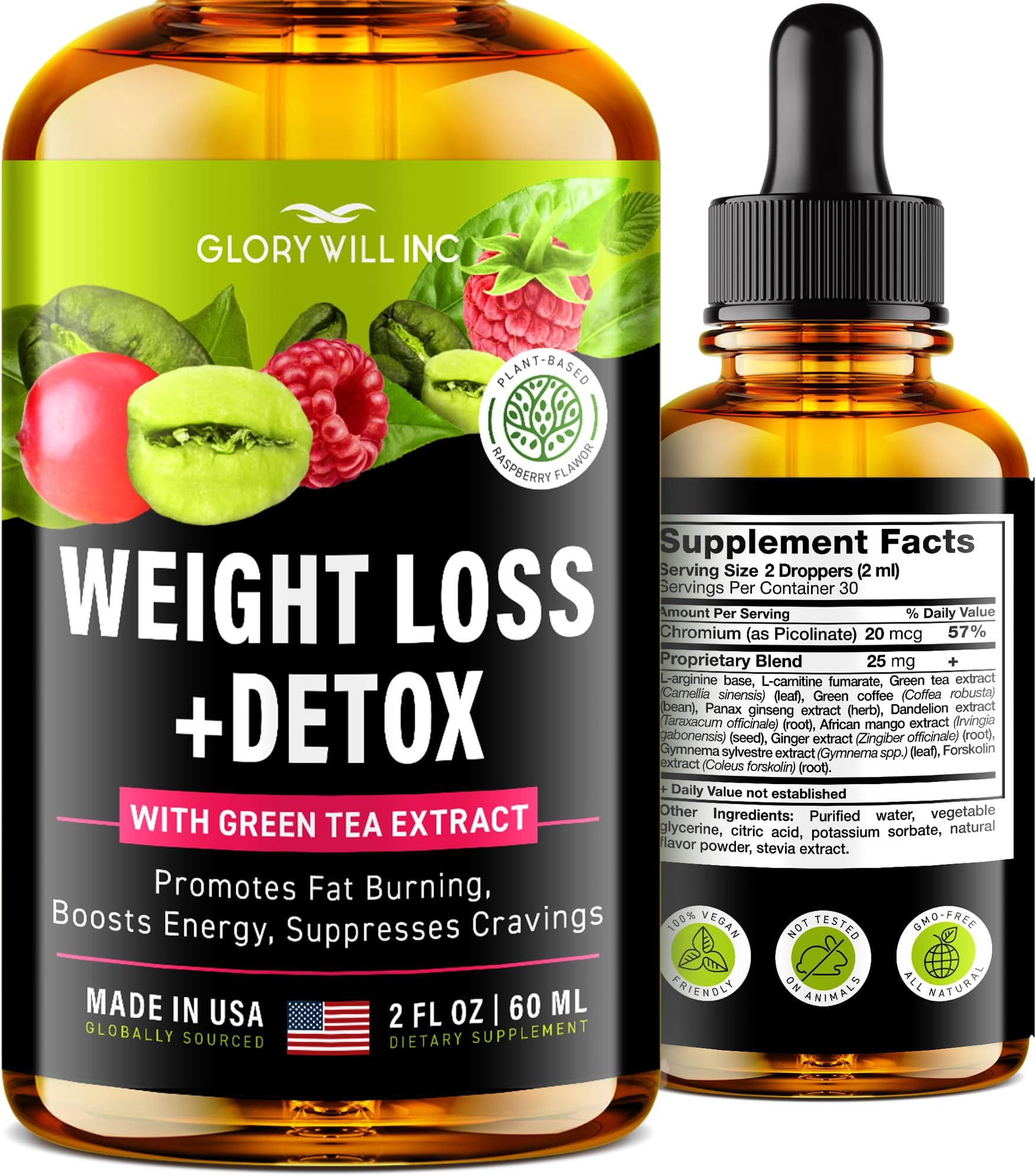 Glory Will Inc Weight Loss Drops Natural Detox Made in USA