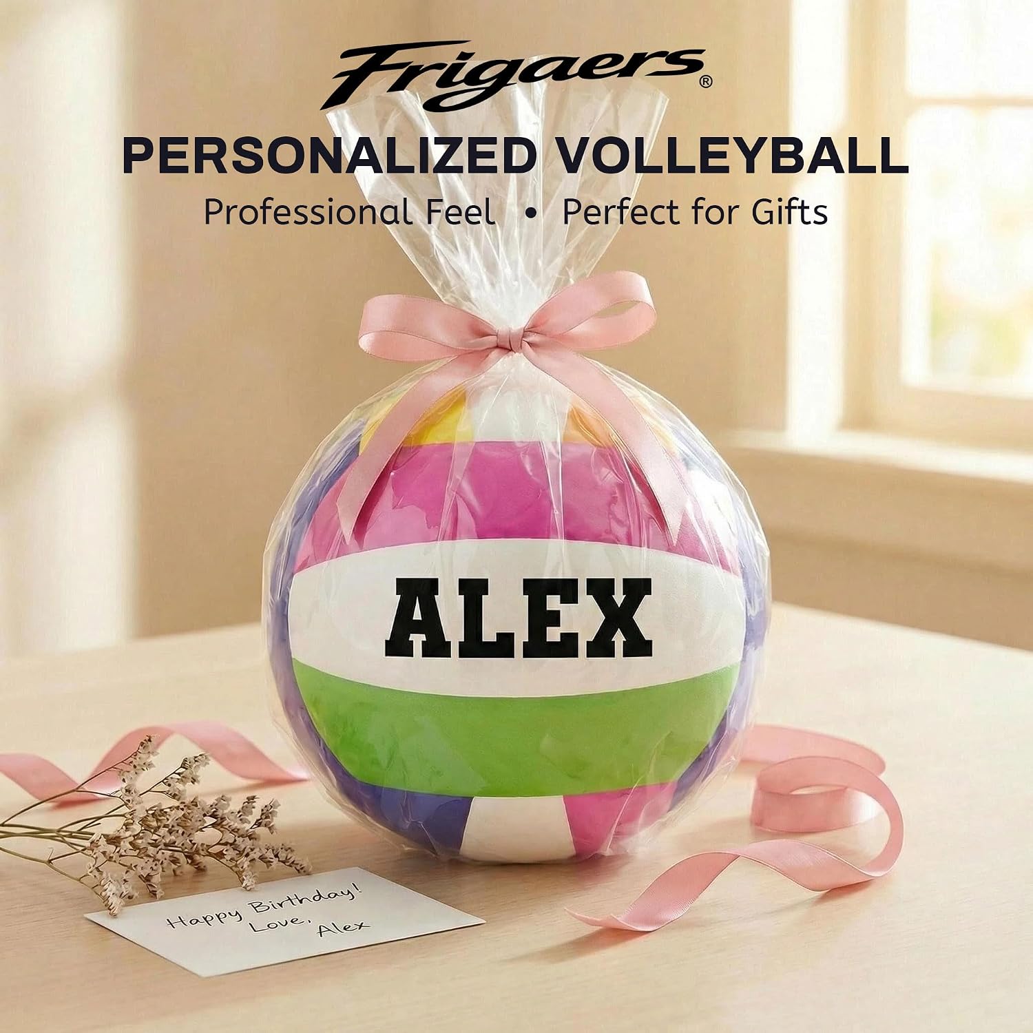 Custom Volleyball Gift – Personalized Official Size 5 Volleyball with Name or Logo, Soft PU Leather Indoor Outdoor Ball for Team, Friends, Birthday & Special Occasion Gift