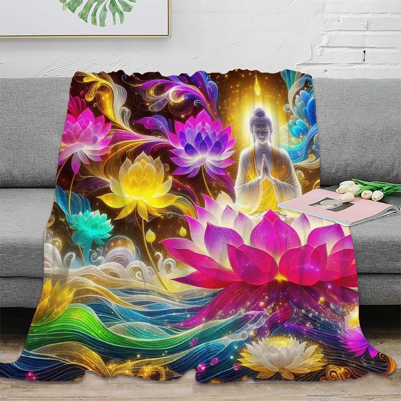 Couverture Bouddha douce et chaude pour vos soirées cocooning et voyage