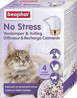 BEAPHAR – NO STRESS – Diffuseur électrique calmant à la Valériane pour chat – Réduit le stress et les problèmes comportementaux sans dépendance ni somnolence – 1 prise + 1 recharge – 4 semaines