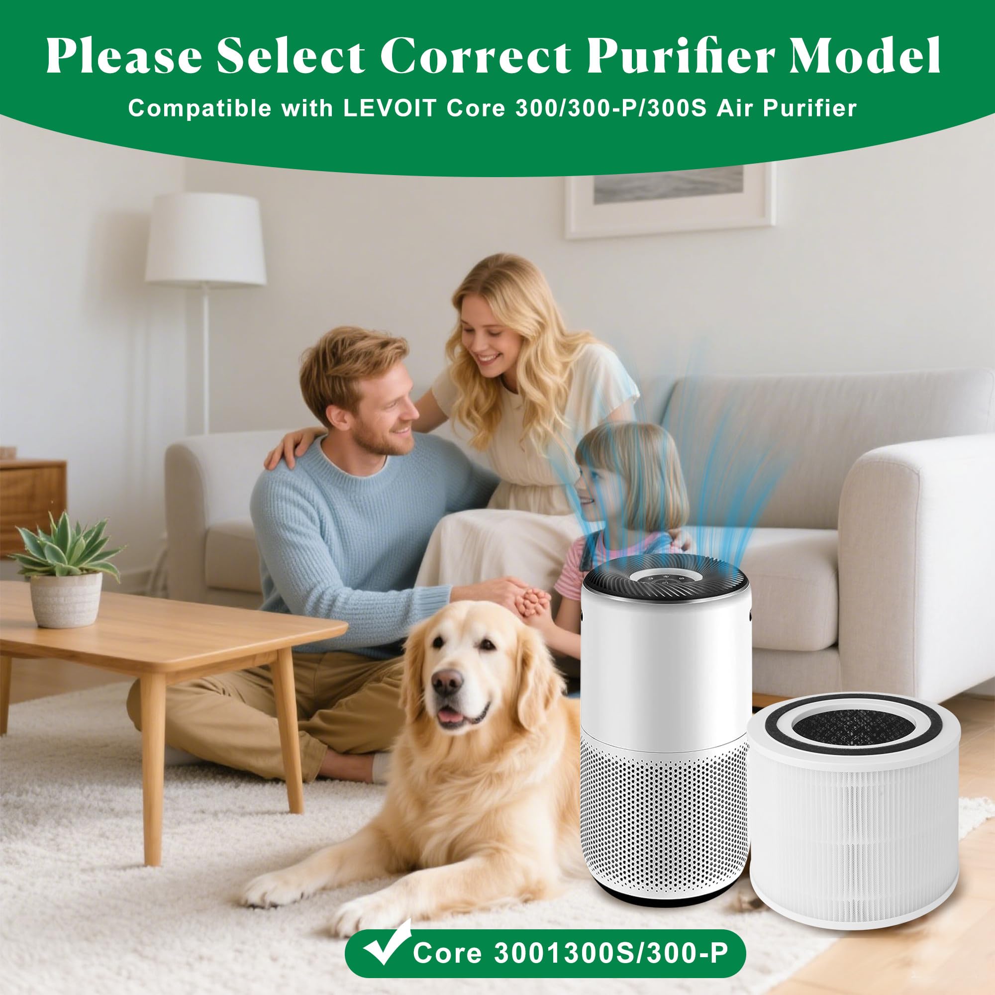 2 Pezzi Filtro di Ricambio per Levoit Core 300, Core 300S Purificatore d'aria, Filtro HEPA H13, Filtro a Carboni Attivi Ad Alta Efficienza, Prefiltro, Rimuove Il 99% Della Polvere e Delle Particelle