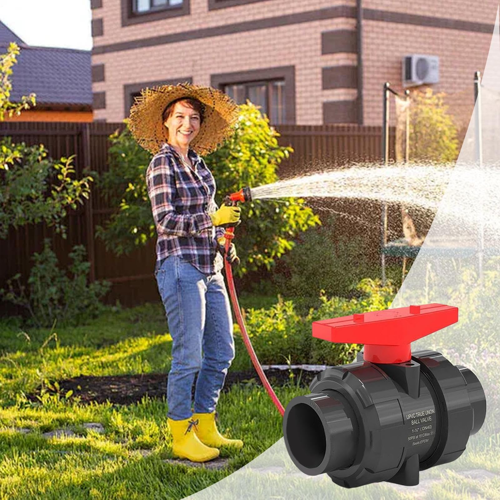 Válvula De Bola Conectores, Accesorios Tuberías y Conexión Hídrica | Válvula Corte Servicio Pesado Conexión Tubería, Accesorios, Piezas Para Riego De Jardín, Industrial, Jardín, Piscina,