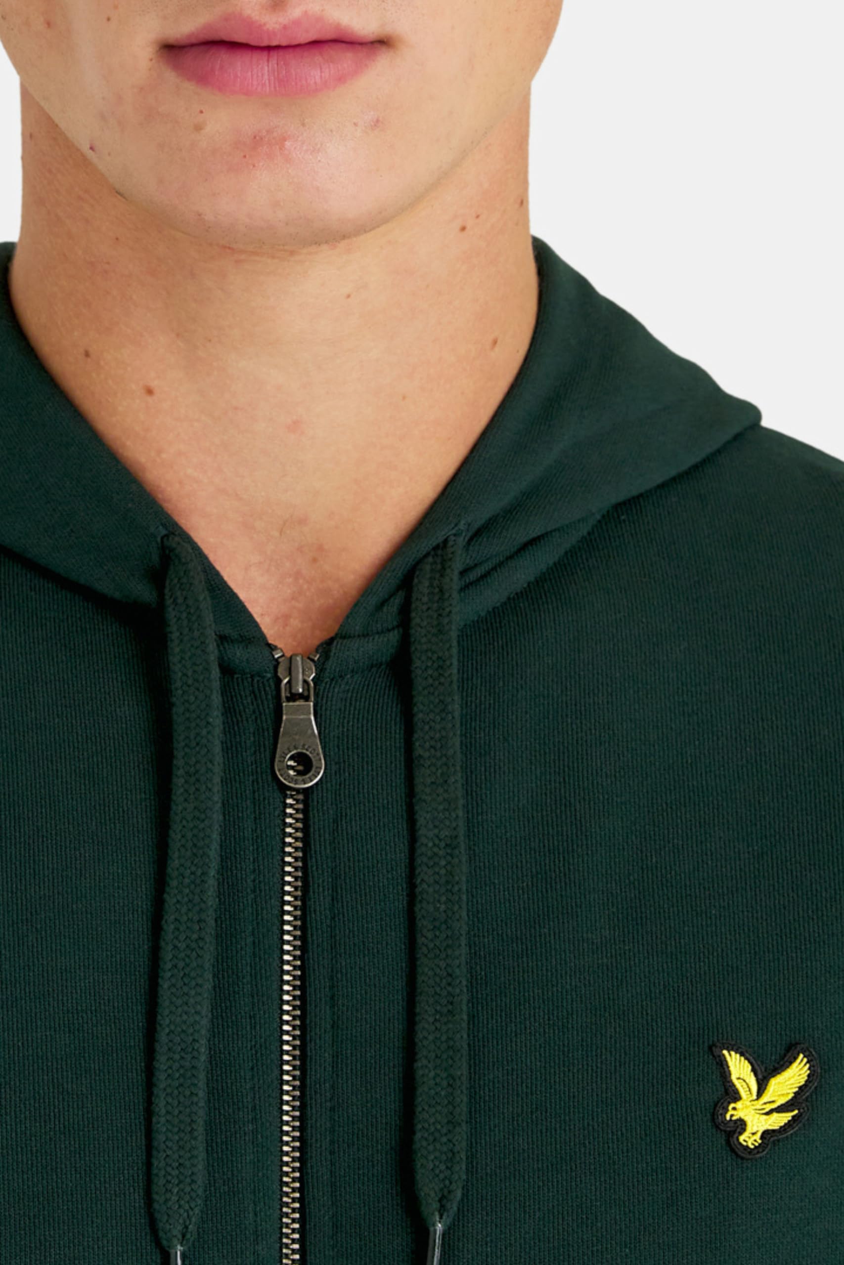 Lyle & Scott Męska bluza z kapturem z zamkiem błyskawicznym, ciemnozielony, XL