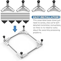 Vista 5 de SEISSO Mini soporte para nevera de altura ajustable de 7 a 8.2 pulgadas, soporte de lavadora ajustable grande con 4 pies ajustables, capacidad