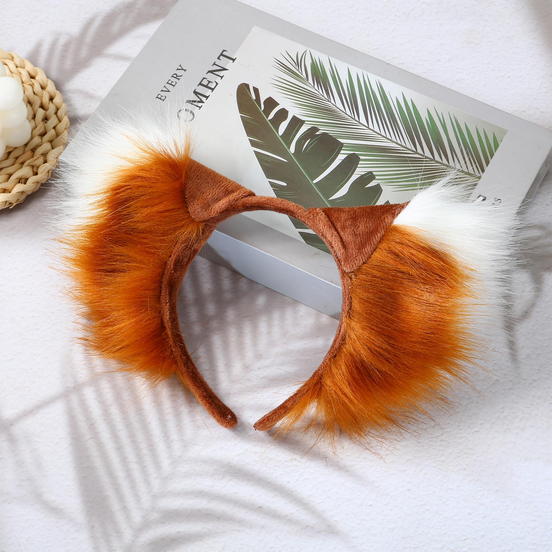Umimiss Fox Ears, Furry Fox Ears Headband, Fox Ears Hair Hoop, Handmade Faux Fur Animal Ears Headband - Image 4