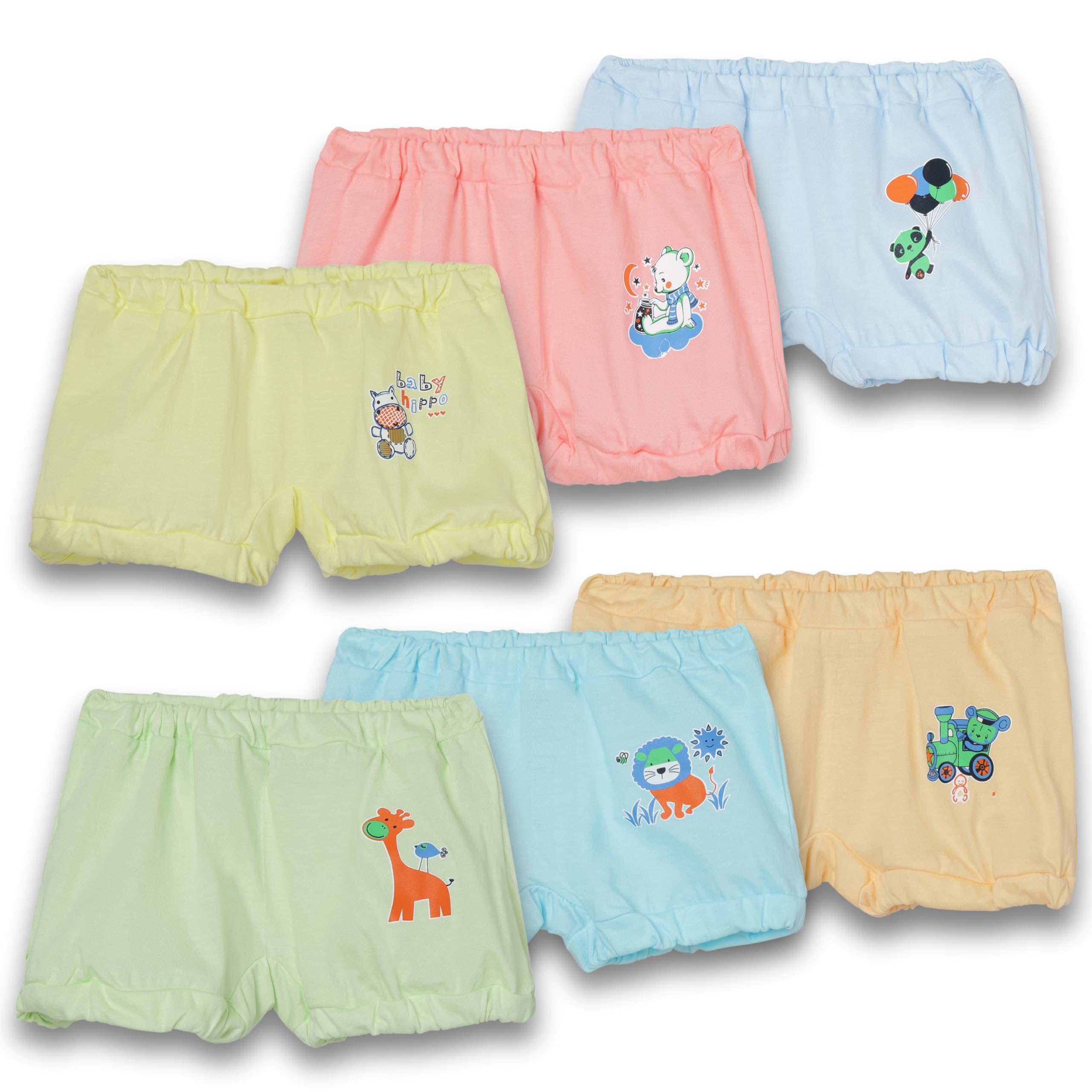 The Boo Boo Club Multi-Coloured Cotton Bloomer for Baby Girl's | 100% Cotton | Inner wear | for Breezy Summer Season | Animal Printed