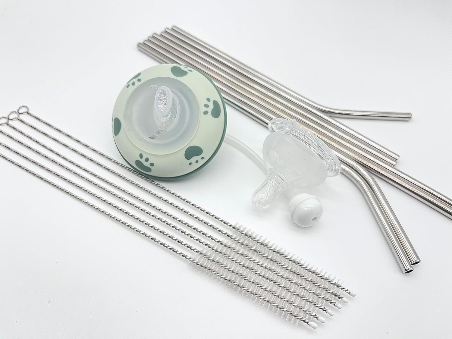 20PCS Straw Cleaner Brush kit,Straw Brush of 8mm-10.6 inch for Water Bottle Sippy Cup with Straw,Glass Straw,Piper Cleaning,Tubes Cleaning Like Filter and Sink Drain Hair Remove (Rubber top) - Image 2