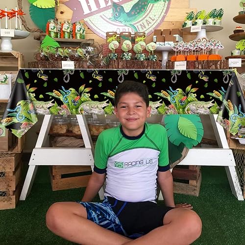 Miniatura 70 de Decoraciones de fiesta de videojuegos – 81 piezas de decoraciones de cumpleaños verdes con juegos que incluyen platos de juego, servilletas, mantel