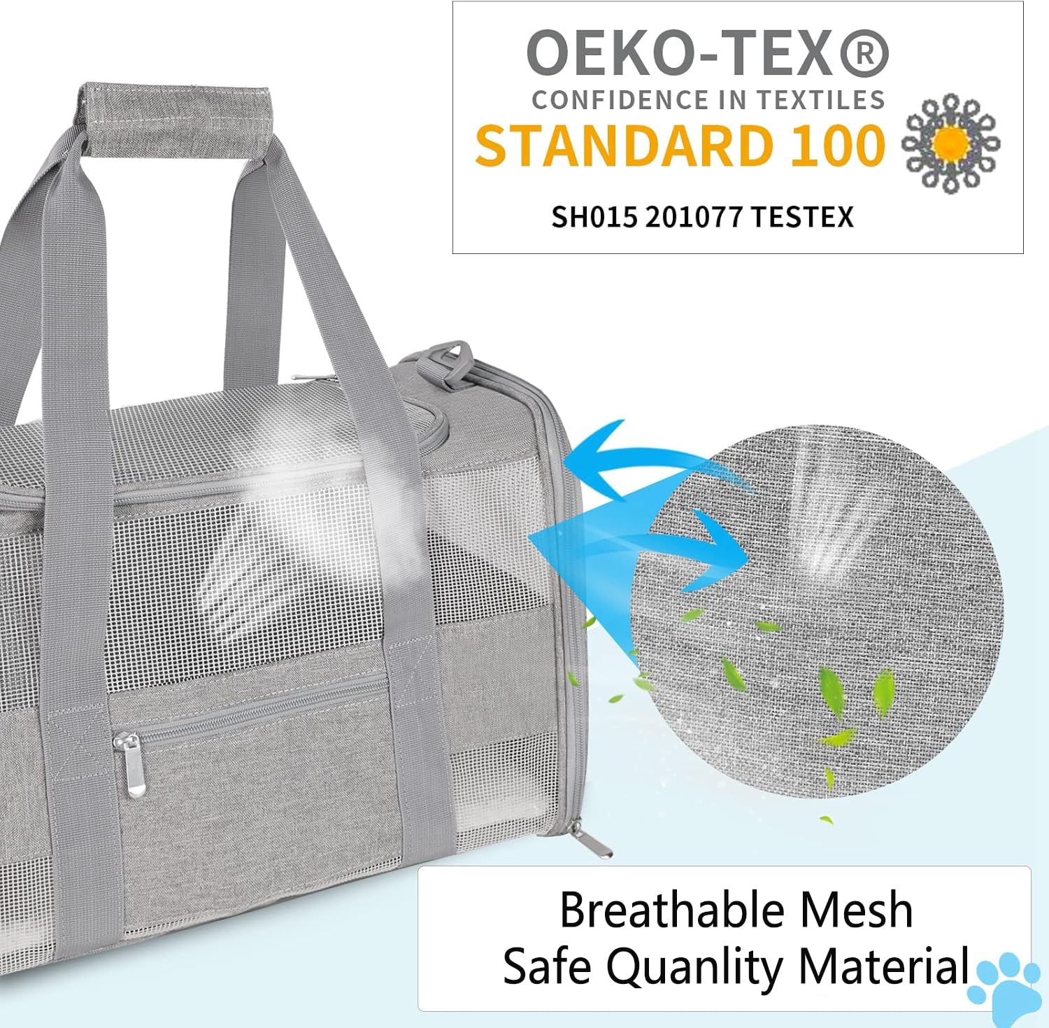 Transportador suave para gatos con certificado Oeko-TEX para gatos, perros pequeños, transportador plegable de viaje para perros pequeños, aprobado por aerolíneas TSA para gatos grandes, 15