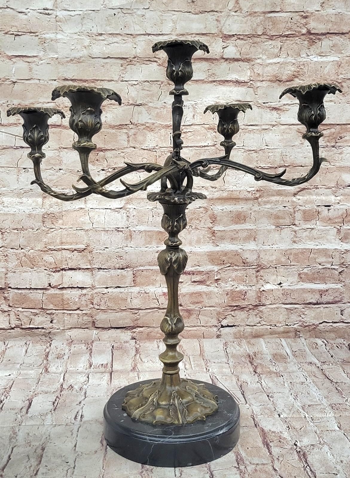 Victorian Style Candelabra Bronze Sculpture: Handcrafted by Milo, Collectible Figurine Figurine Sale Art by Finery Bronze