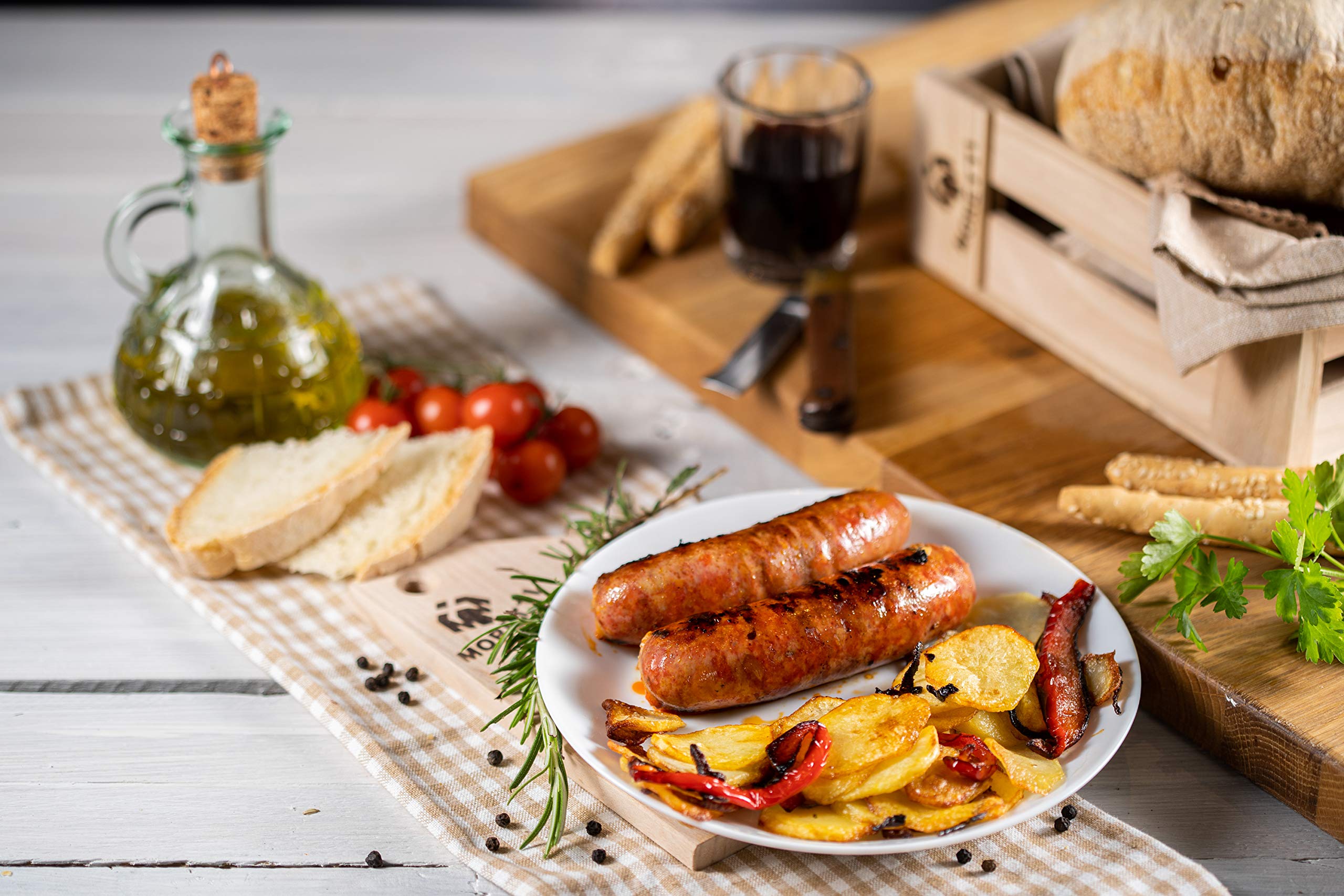 Moretti® Salsiccia Fresca Da Cuocere | Con Peperoncino Calabrese Piccante | 1,5Kg - 3kg Sottovuoto | In Omaggio Salsa KEYA | Ketchup alla Nduja di Spilinga | (3kg Piccante)