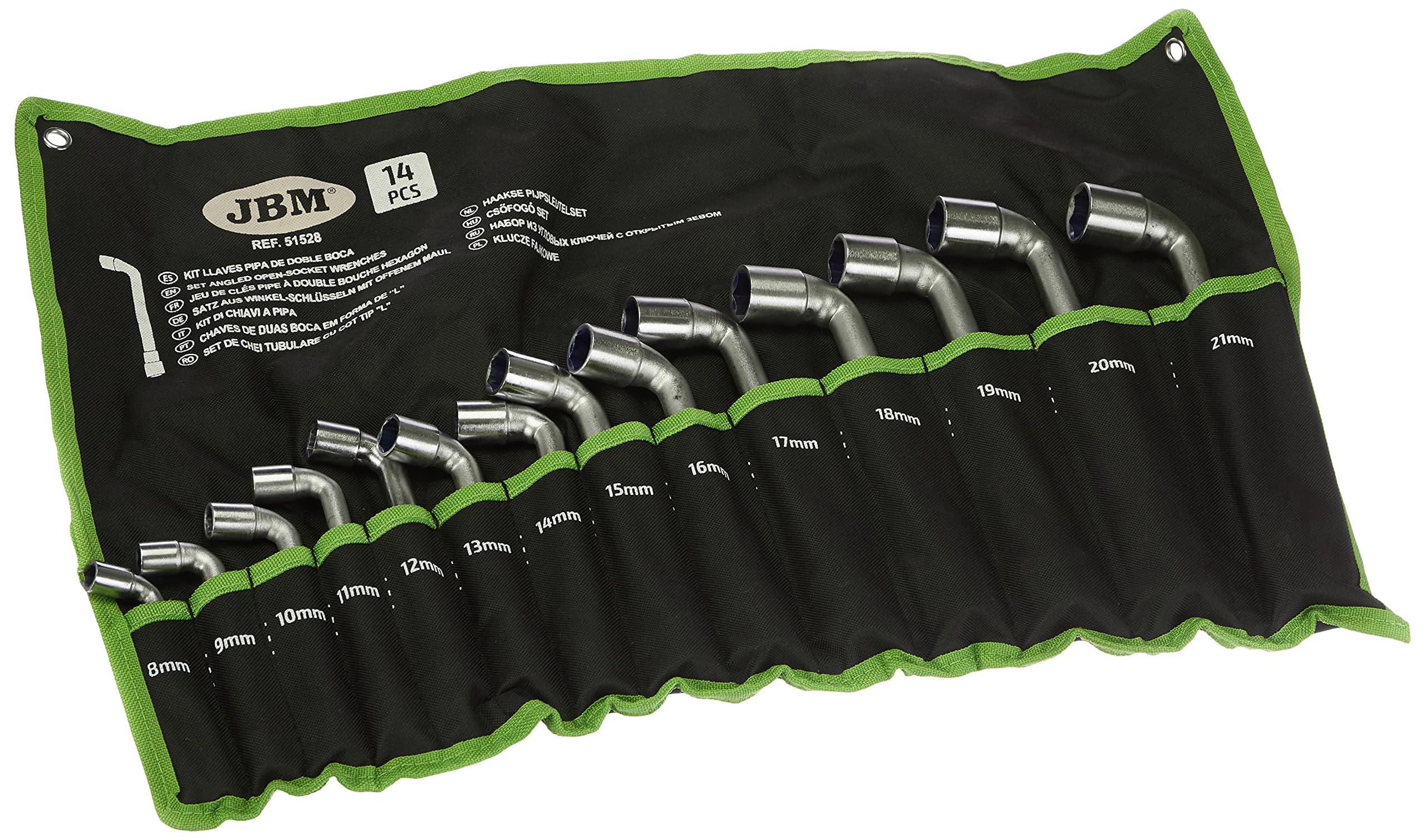 Jeu 14 Clés à Pipe Débouchées JBM 6 pans 6 pans 8 à 21 mm