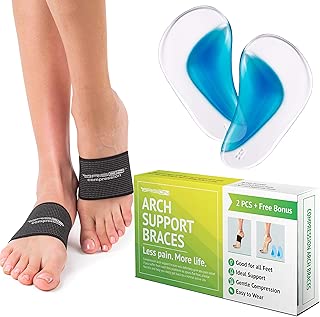 Compression Arch Support Braces for Men Women - Elastic Reusable Plantar Fasciitis Ankle Arch Sleeves Socks for Flat Foot Heel Spurs High/Low/Fallen Arches Heel Pain Relief - coolthings.us