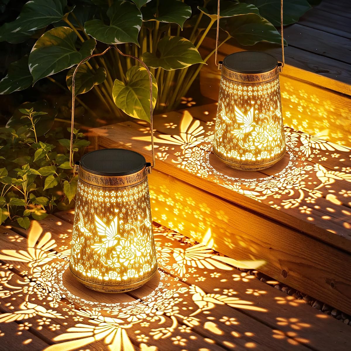 4 Pack Solar Lanterns Outdoor Waterproof Birthday Gifts for Women Mom Grandma