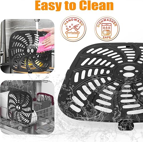 Miniatura 5 de Piezas de repuesto para freidora de aire Gourmia GAF856 GAF826, antiadherente de 9.8 x 9.8 pulgadas, accesorios para freidora de aire cuadrada,