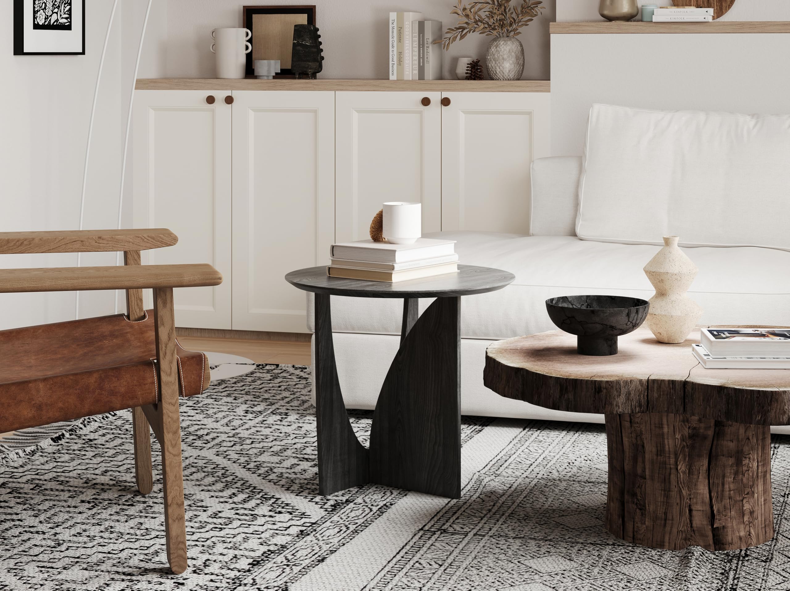 Amazon.com: Round Side Table,Modern Aesthetic End Table with Oak