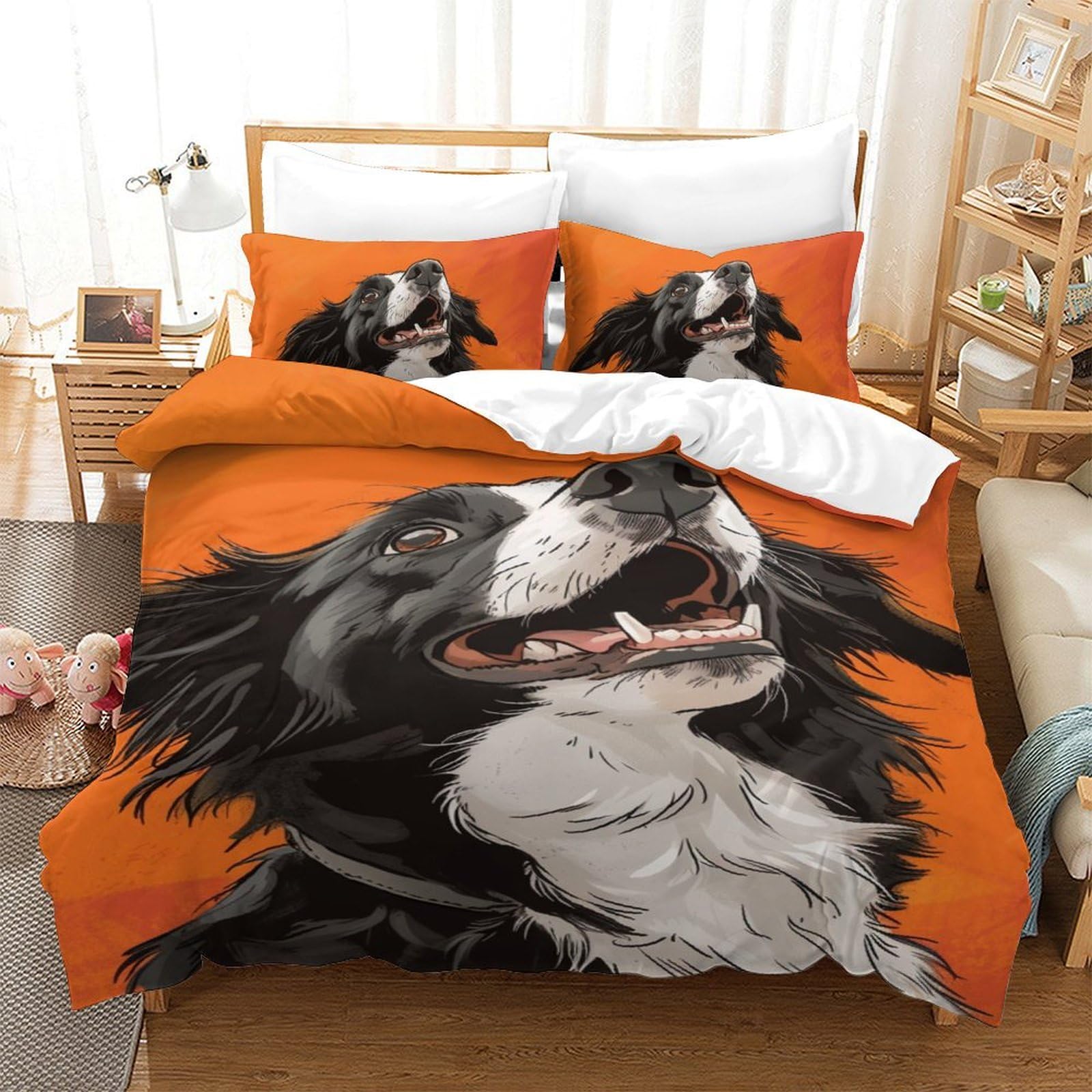 Parure de couette 140x200 motif chien pour décorer la chambre de garçon
