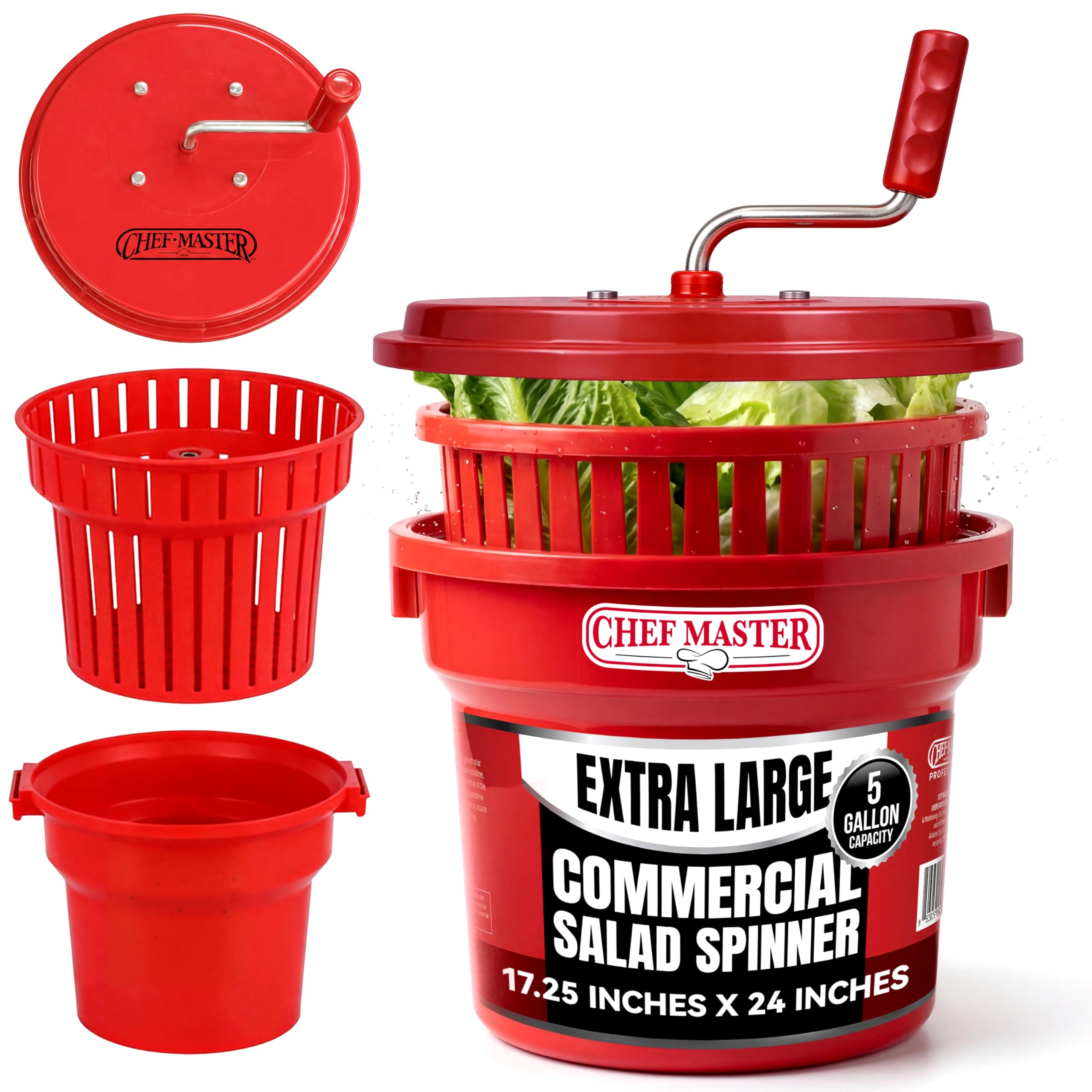 Chef Master 90005 Commercial Salad Spinner Dryer
