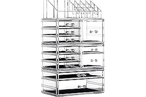 Cq Acrylic 4 Pack Clear Make Up Organizer Large