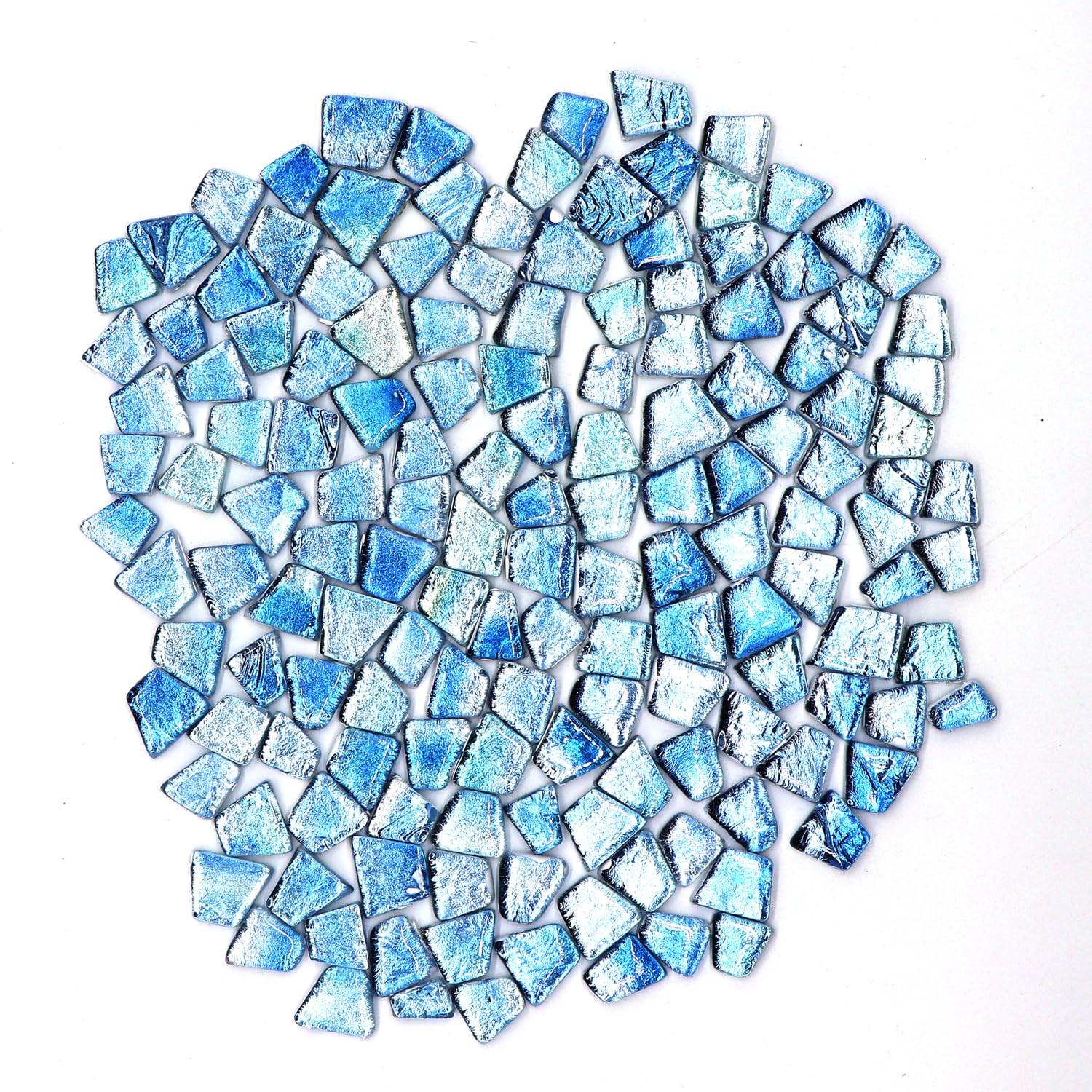 Sweven Art Mosaic Tiles, Irregular Trapezoids 12-15mm Size, 5mm Thick, Blue Shaded Brushing Effect (Pack of 200Gms)-image-17