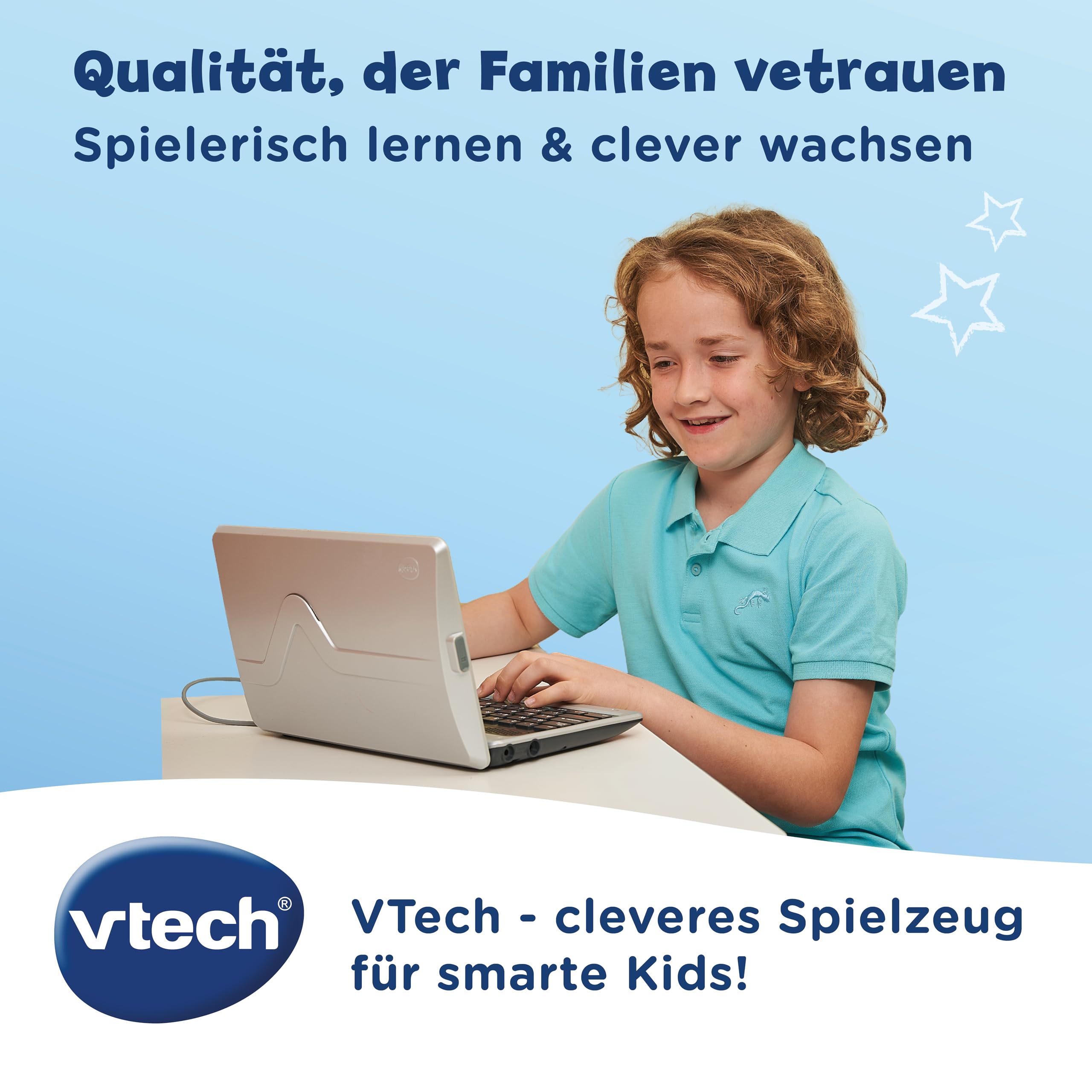 VTech Genio learning laptop XL - komputer edukacyjny z dużym 7" ekranem LCD z dostępem do Internetu, programem tekstowym i dużą ilością treści edukacyjnych - dla dzieci w wieku 5-12 lat, szary