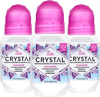 Crystal Mineral Deodorant Roll-On, Unscented, 2.25 fl oz (Pack of 3)