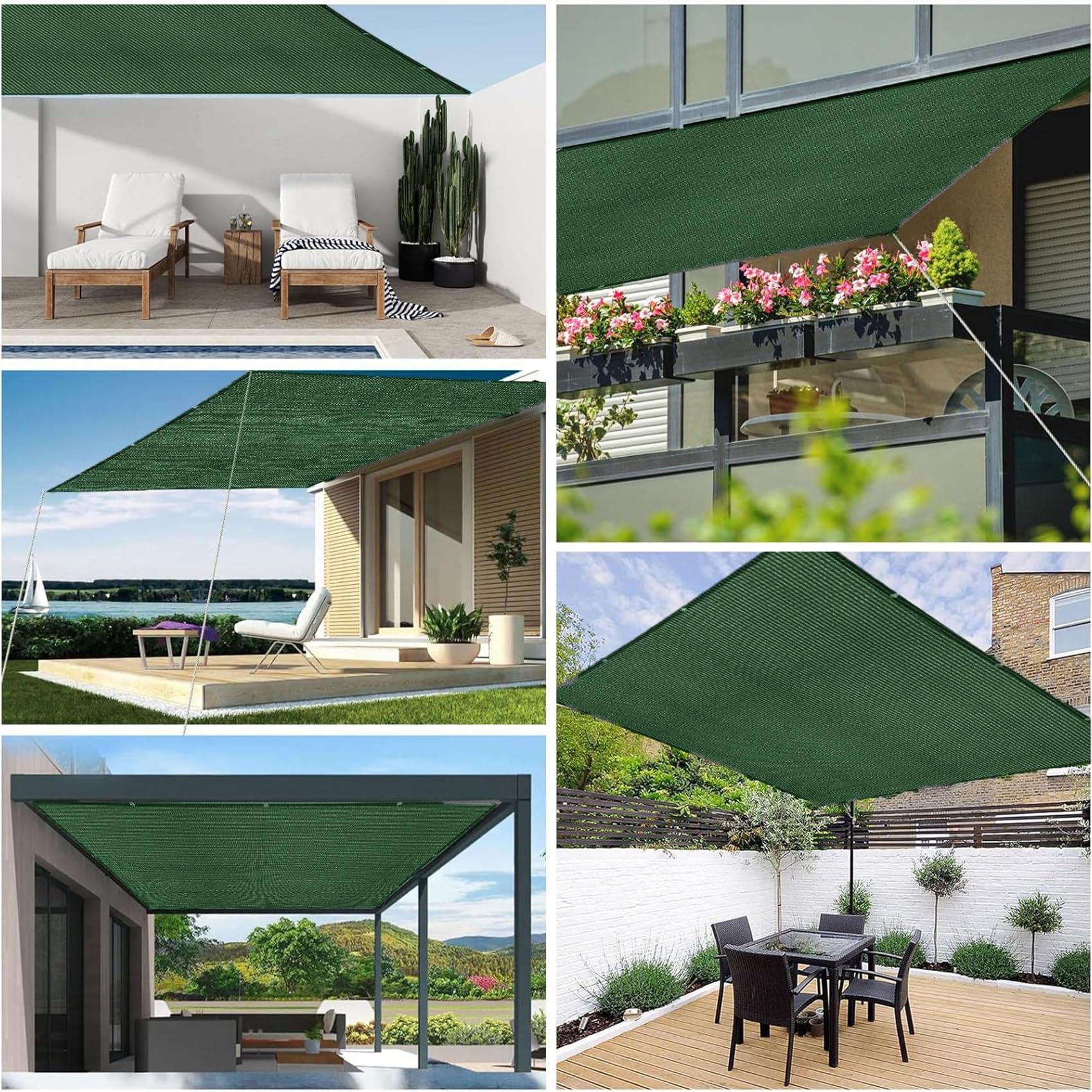 sonnensegel rechteckig 150x200 150 x 200 cm, Langlebig Perfekt, Ripstop UV Schutz, Atmungsaktiv, Sonnenschutz Netz Schattiernetz mit Ösen für Garten, Outdoor, Balkon, Dunkelgrün Menge:1 Stück Abus Polsterset für Youn-I Rahmengröße:L/XL
