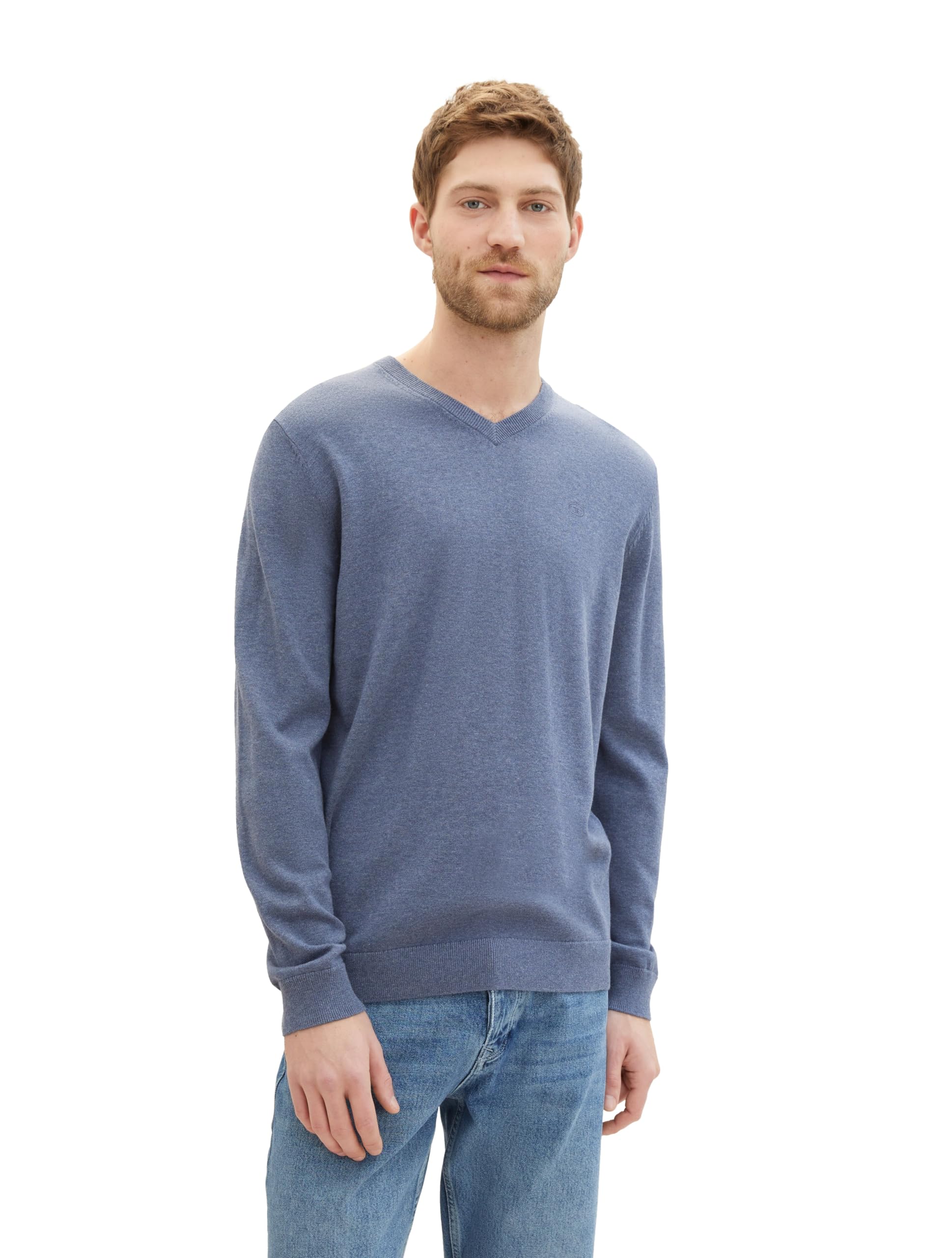 Tom Tailor Herren Basic Strickpullover mit V-Ausschnitt