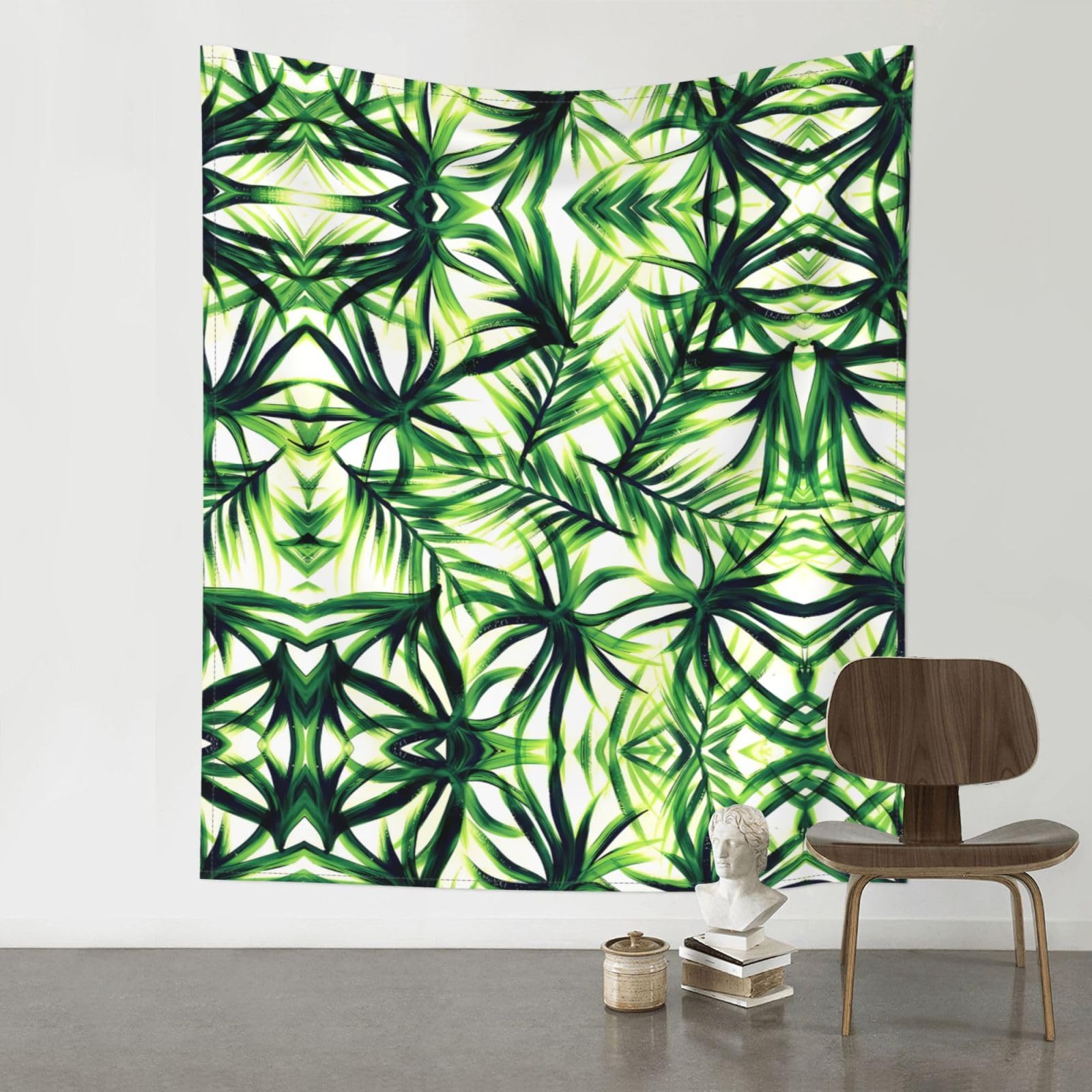 YYHHAOFA Palm Tree Green Leaves Prints 60x51in Wall Tapestry Boho Chic Dorm Decor & Beach Throw Blanket