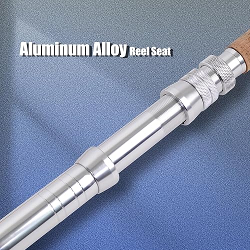 Miniatura 4 de Fiblink Caña de pesca de agua salada de 2 piezas, caña de pescar con cuentagotas profundas, varilla de rodillo de juego grande, con mango de