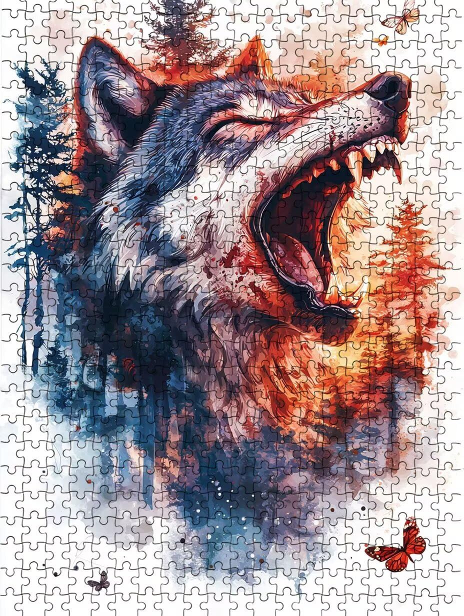 Puzzle 4000 Pezzi, Lupo Feroce 3D Puzzle per Adulti Impegnativo, Educa Puzzles Artistico, Divertente E Stimolante Puzzles Decorativo per La Famiglia, Regalo e Decorazione Pareti DX0YL6-971