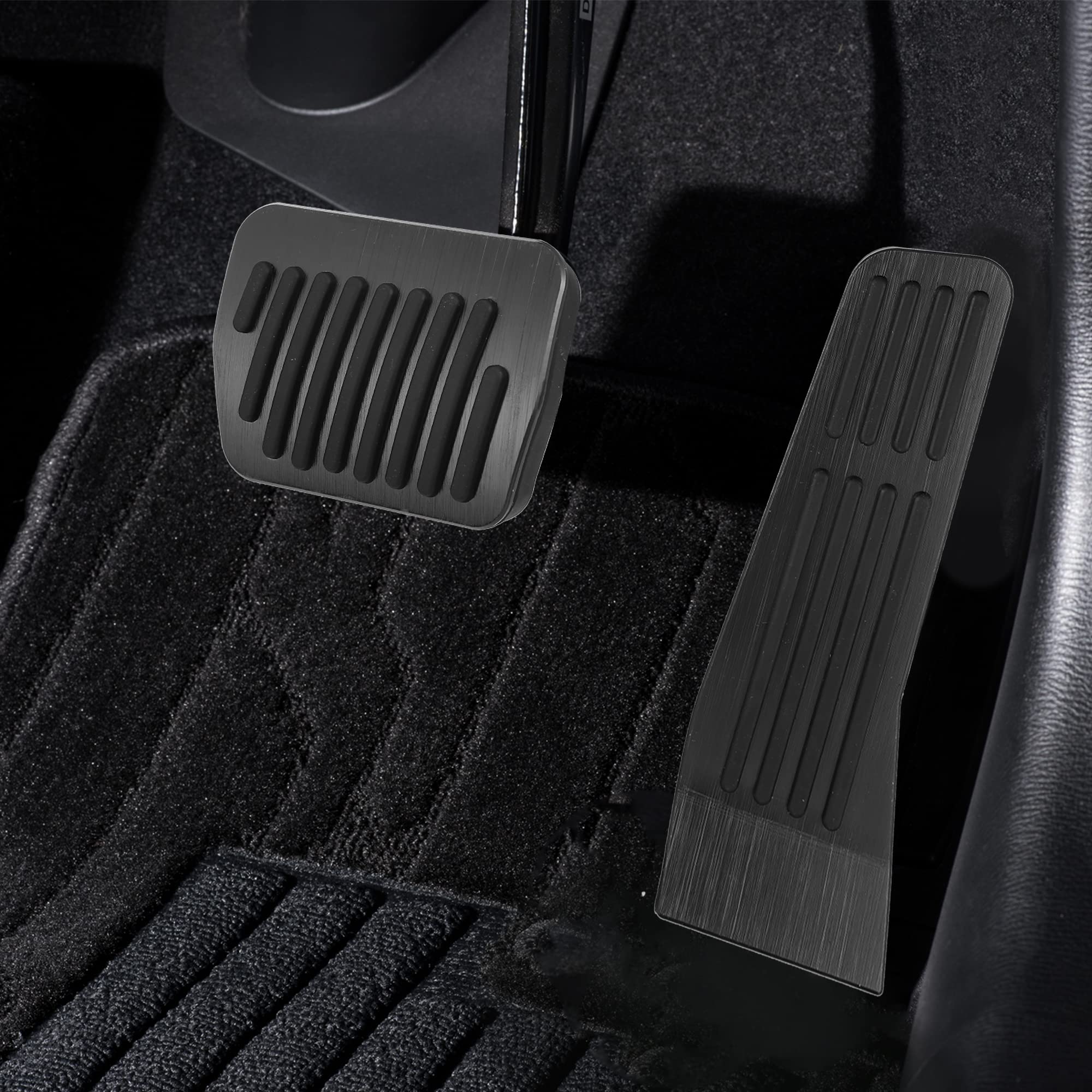 X AUTOHAUX 3pcs Gas Pedal Brake Pedal Rest Pedal Pad Cover Anti Slip Footrest for Mazda 2 3 6 CX-3 CX-5 CX-9 Car Pedals Accessories Black