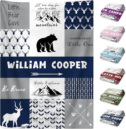 Mantas de bebé personalizadas para niños y niñas, manta de bebé personalizada con nombre para niños pequeños, manta de cama de forro polar para