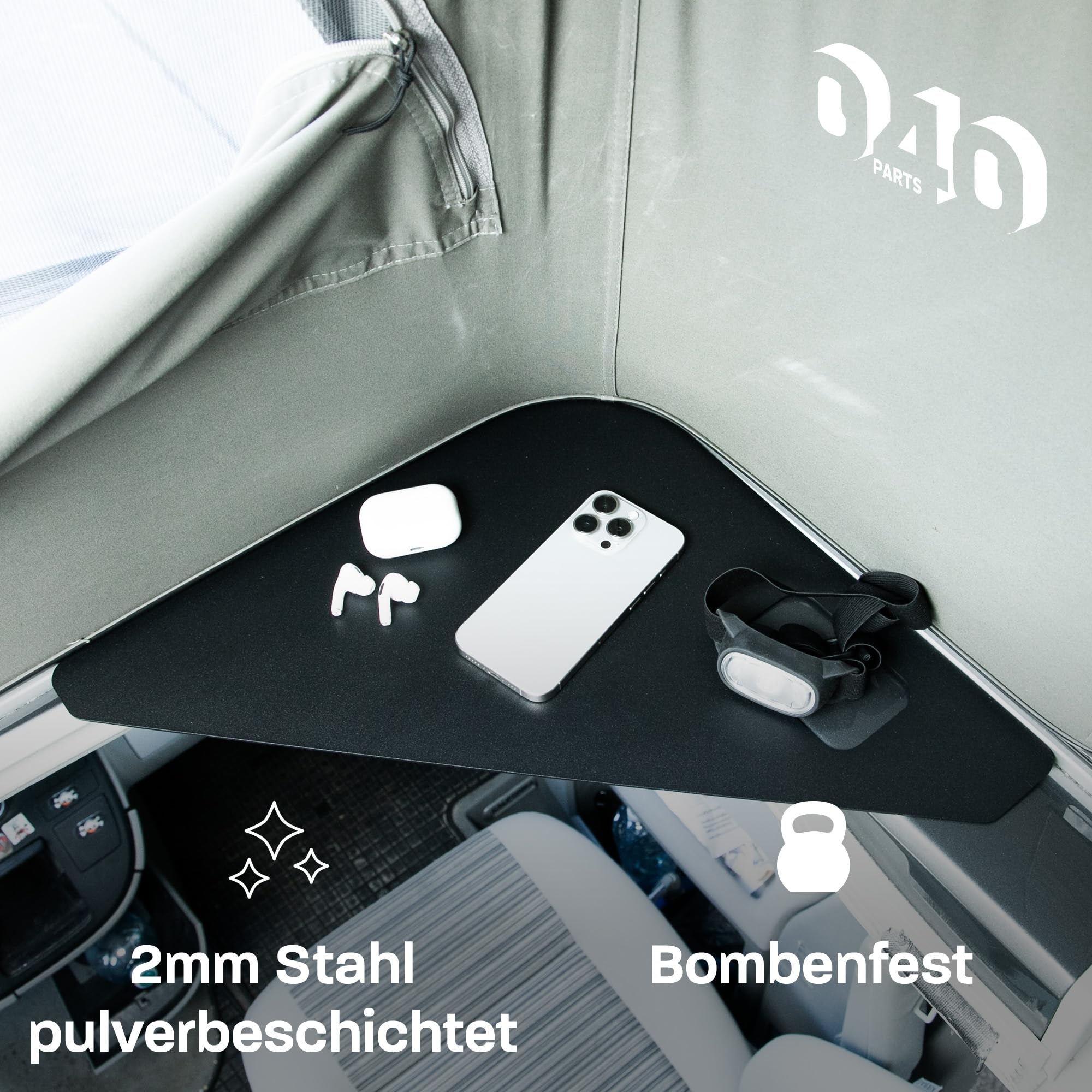 Ablagefläche schwarz für das Dachzelt deines VW T5 T6 T6.1 California - Regalboden Ablage Fach Mehr Stauraum