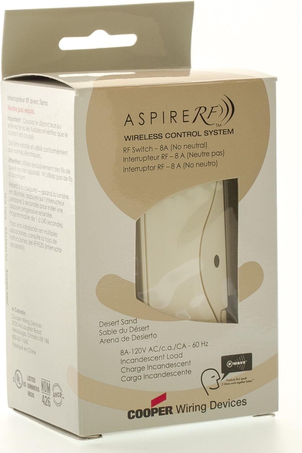 Up To 40% OFF Eaton RF9518DS ASPIRE RF Single-Pole Wireless Light Switch, 8-Amp, Desert Sand Finish Authentic Crazy Deals Eaton RF9518DS ASPIRE RF Single-Pole Wireless Light Switch, 8-Amp, Desert Sand Finish